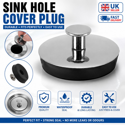Stainless steel bath sink plug - stainless,