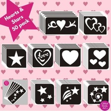 50 Hearts and Stars Glitter