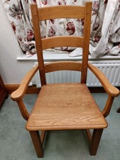 Solid oak carver chair with