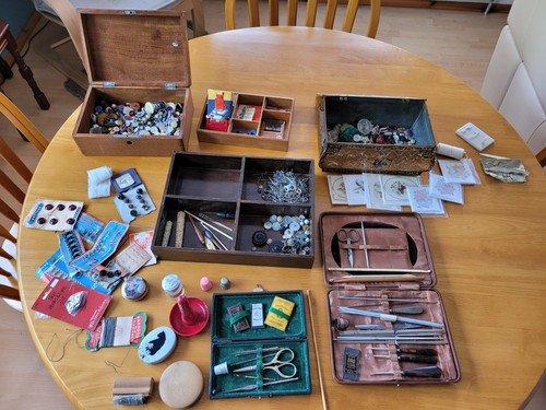 Antique sewing kits - antique,
