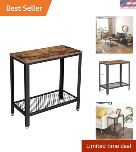 Rustic industrial side table - side,