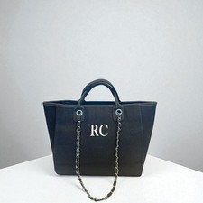 Personalised Medium Canvas Tote Bag – Custom Initials, Shoulder Tote