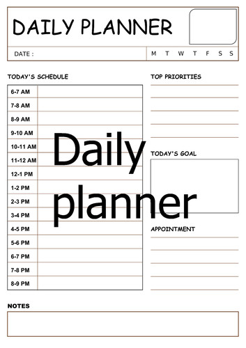 Daily planner pdf file - file, to