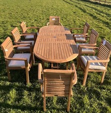 Brand New Teak Garden Table And 8 Chairs Outdoor patio furniture Fast Delivery!