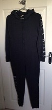 Ladies Jack Wills Navy One Piece Hooded Pyjamas Size 6