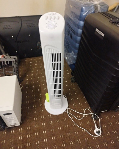 White tower fan - tower, oscillating