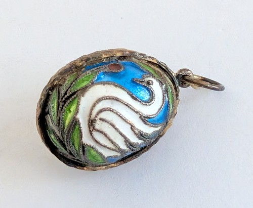 Vintage sterling silver enamel - silver,