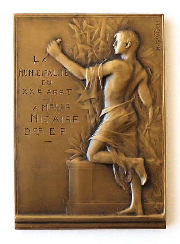 Art nouveau medal heinrich - art, by