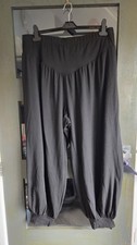 Black Soft Touch Stretch Elasticated Baggy Cuffed Trousers Size 2XL 18-20  P