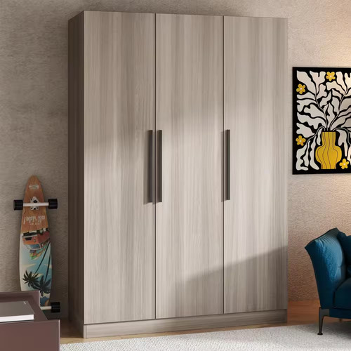 Gray wood w 3 door - wood, 47.2