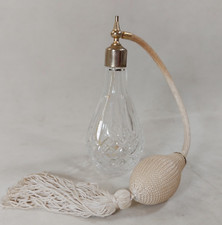 Stuart Crystal Shaftesbury Perfume Atomiser Teardrop Bottle Cream Tassel Puffer