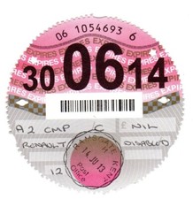 OLD ROAD TAX  DISC 30 06 14
