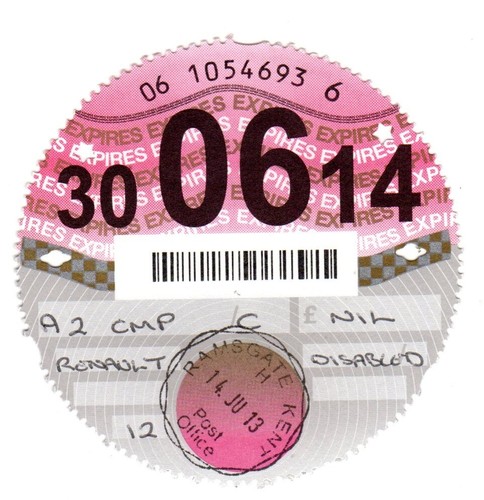 Old road tax disc - disc, 14