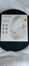 Goodmans Wired Luxe Headphones With In Line Microphone Cream Music Hands Free