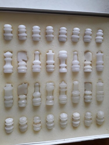Vintage chess set green - chess, set,