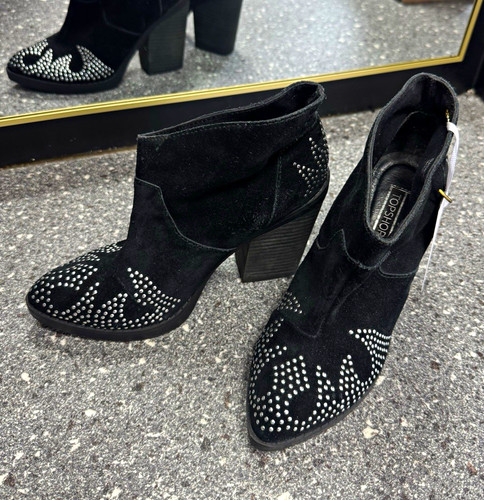 Topshop black studded western - black,