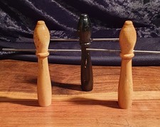 Set Of 3 Vintage Bar Billiard Skittles With Pins