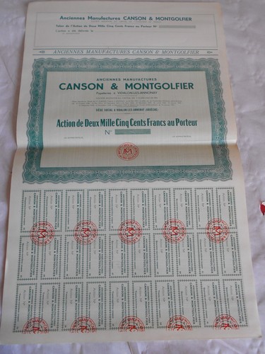 Vintage share certificate