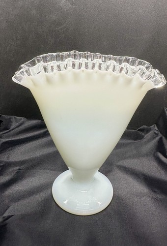 Fenton white milk glass silver - white,