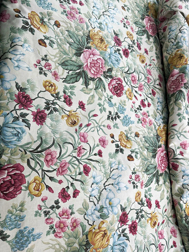 Large lined floral curtain - lined,