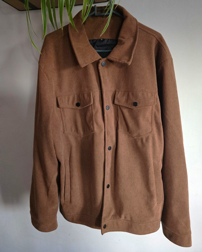 Men brown corduroy shacket - brown,