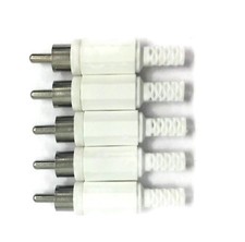 White phono rca plugs - white,