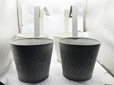 VINTAGE FLOWERS & GARDEN METAL PLANTERS PLANT POTS HOOK ON / WALL MOUNT