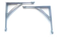 PAIR of 8" PENNY END Cast iron antique retro Rustic vintage shelf brackets AI