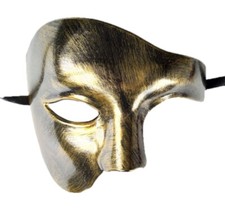 Mask MASQUERADE Phantom Half Face Mask PROM BALL Fancy Dress MENS Venetian