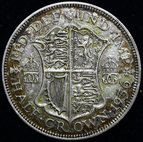 1936 half crown silver - silver, coin