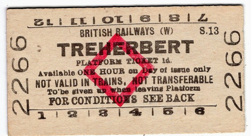 Railway platform ticket
