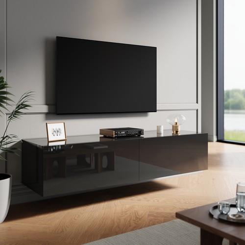 Black high gloss wall - high,