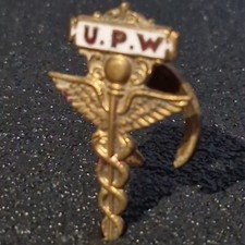 Vintage 1920s UPW Royal Mail Post Office GPO Badge Postman's Enamel Badge RM4