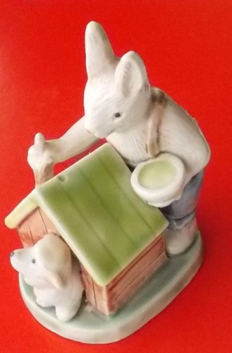 Figurine rabbit with dog - figurine,