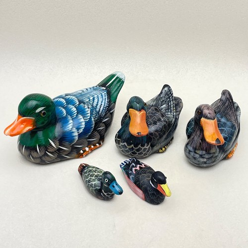 Lot hand painted ducks - 5,