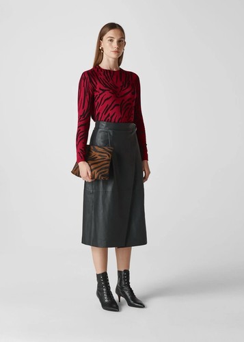 Whistles red animal print fine - whistles,