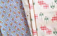 CLEARANCE Vintage Japanese Kimono Wedding Silk Pack of 2 Floral Geometric Pieces