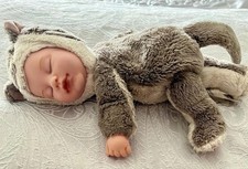 Anne Geddes Grey Cat Baby Soft Toy plush Beanie Doll