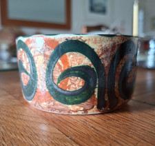 Vintage Celtic Pottery Dainty Gold Phoenix Bowl Newlyn Cornwall