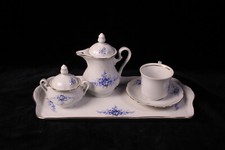 Coffee Service Cup Saucer Tin Jug Leander 1946 RGK Gold Rim Floral China