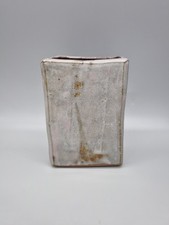 A Studio Pottery Rectangular Brick Slab Vase, Hand Decorated, Unmarked.