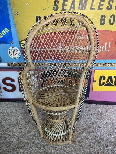 Vintage peacock rattan - rattan, doll