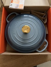 Le Creuset Cast Iron Signature Shallow Casserole 30cm Dish Chambray 3.5L MINT