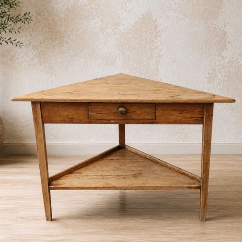 Vintage pine corner table - vintage,