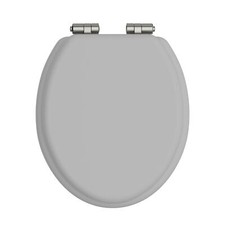 Heritage Dove Grey Toilet Seat with Soft Close Vintage Gold Hinges