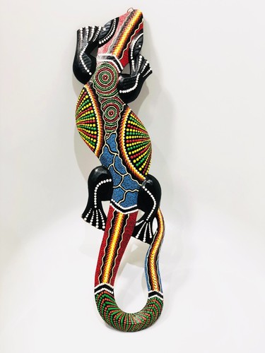 Wooden gecko wall hanging 50cm - wall,
