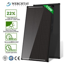 170W Watt 12Volt Solar Panel Mono for Off Grid RV Caravan Boat Shed Trailer Van