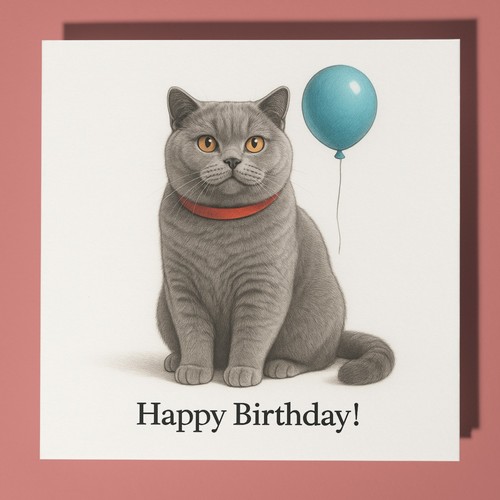 British shorthair cat happy - british,