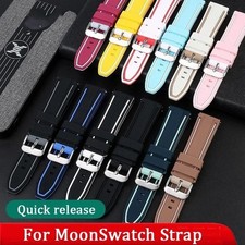 For Swatch Omega Silicone Watch Strap Speedmaster Joint Moon Swatch Band 20mm