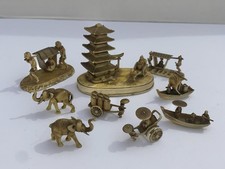 Collection Of 9 Vintage 1930’s Japanese Celluloid Figures And Buildings